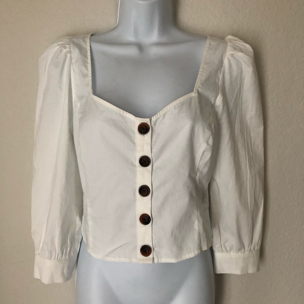 Urban Outfitter White Chloe Top Sz Small Milkmaid